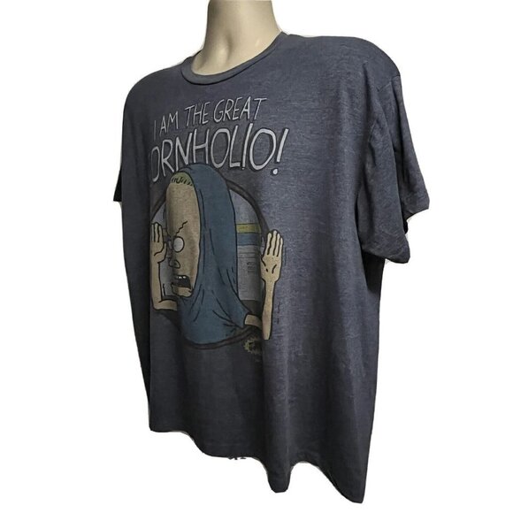Beavis And Butthead Cartoon MTV I Am Cornholio Blue Graphic T-Shirt 2XL Stretch - Picture 2 of 6